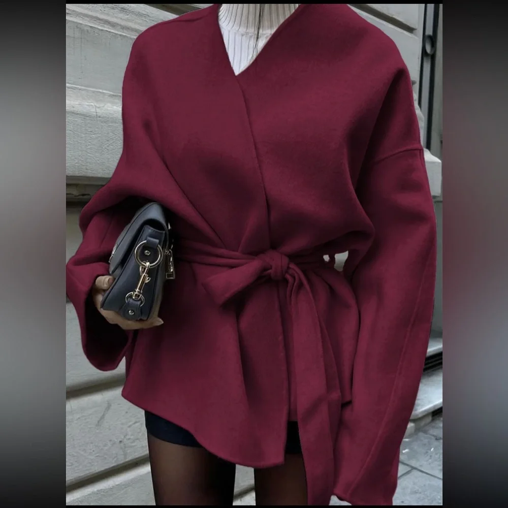 Kimono Style Belted Jacket - Picture 5 of 6
